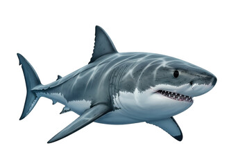 Obraz premium Great white shark swimming isolated on transparent background