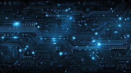 Stunning blue circuit board design for futuristic technology backgrounds and dynamic digital art projects, showcasing cutting-edge connectivity and innovation
