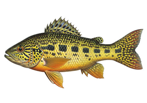 Detailed illustration of a smallmouth bass isolated on transparent background
