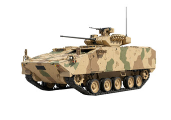 Obraz premium Isolated Infantry Fighting Vehicle With Camouflage, Modern Military Technology Concept Design