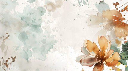 flower watercolor background. floral elements, botanic watercolor illustration.