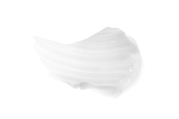 Naklejka premium Sample of cream isolated on white, top view