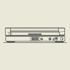 Sleek DVD Player Line Art Design