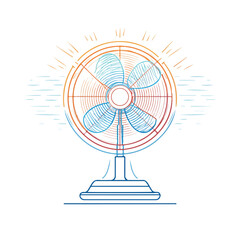 Elegant Fan Line Art in Flat Style
