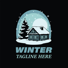 Winter vector logo design template