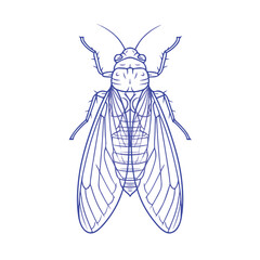 Elegant Flea Line Art in Flat Vector Style