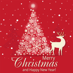 Merry Christmas background with snowflakes