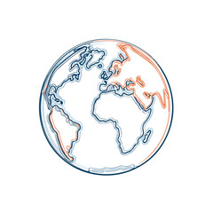 Sleek Vector Globe Design with Accents