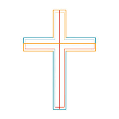 Elegant Cross Line Art in Flat Vector Style