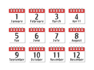 年間カレンダー　イラストセット