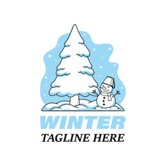 Winter vector logo design template