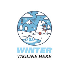 Winter vector logo design template
