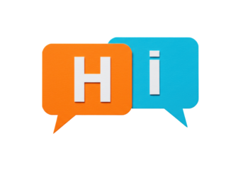 Isolated speech bubbles with greetings for communication and connection metaphor concept