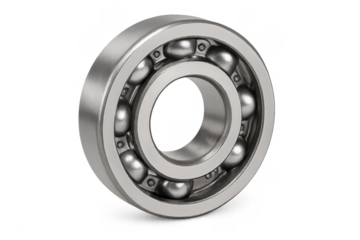 Metal ball bearing with chrome steel balls showing engineering mechanics
