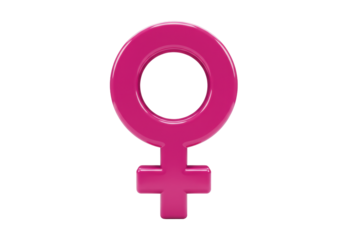 Isolated Female Gender Symbol in Hot Pink Indicating Women's Health and Sexual Orientation