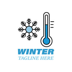 Winter vector logo design template
