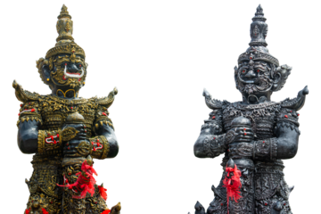 Thao Wessuwan is demon guardian, Thai Giant statue, Vessavana isolated on transparent background