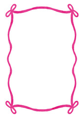 Hand Drawn Vibrant summer watercolor frame. Mediterranean style Border with wavy stripes and line in trendy, vintage styles. Perfect for quirky holiday, wedding, birthday gift decorations.