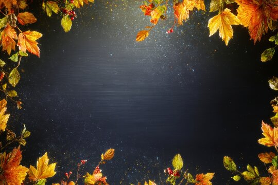 Natural textures: school banners and sunglow on leafy borders. C