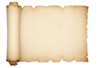 Isolated parchment scroll, vintage paper design element for antique map, document or diploma