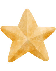 Watercolor Illustration of Golden Star