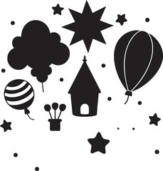 Hand drawn cute doodle for kid on white background vector illustration