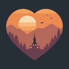 Happy halloween with heart shape