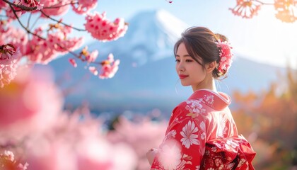 Captivating cherry blossom festival mount fuji portrait photography tranquil setting close-up view japanese culture