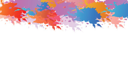 Colorful Paint Splash Border on White Background Vector Illustration