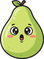 Cute Green Pear Character