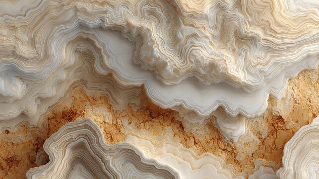 Luxurious swirling agate texture with warm golden and creamy white layers, perfect for elegant backgrounds and sophisticated designs