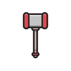 Sleek Mallet Line Art Design Accent