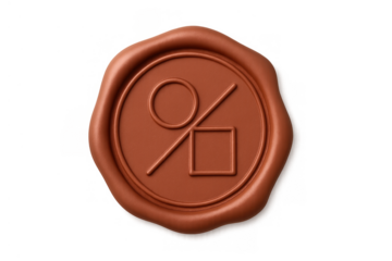 Wax seal showing geometric shapes, concept of secrecy, challenge, or game, brown 3d rendering