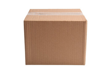 close up of  a cardboard box on white background