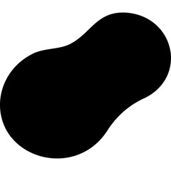 Black Organic Abstract Liquid Blob Splotch Shape Isolated on Transparent Background Minimalist Geometric Form Modern Graphic Design Element