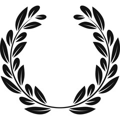 Black Laurel Wreath Silhouette With Transparent Background