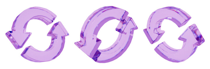 recycle arrows, purple arrows on white background.