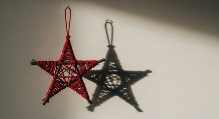 Christmas star ornament casts a warm shadow with its rustic charm, offering cozy vibes. Christmas star is perfect for adding festive elements to celebrations.