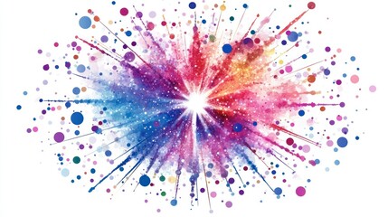 Colorful explosion graphic design radiating outward from a central point