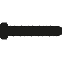 Black Screw Silhouette With Jagged Threads Isolated On White Background Detailed Industrial Fastener For Construction And Engineering Applications