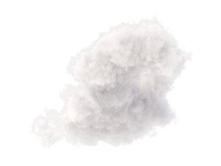 Volumetric cloud render with shadow effect isolated on transparent background. Cut out high quality 3d illustration. png format.