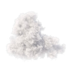 Realistic soft white cloud on transparent background. Cut out high quality 3d illustration. png format.