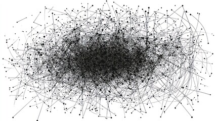 Complex network of interconnected nodes and lines