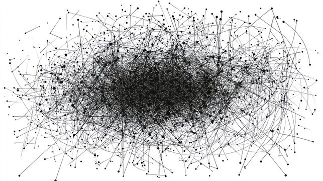 Complex network of interconnected nodes and lines