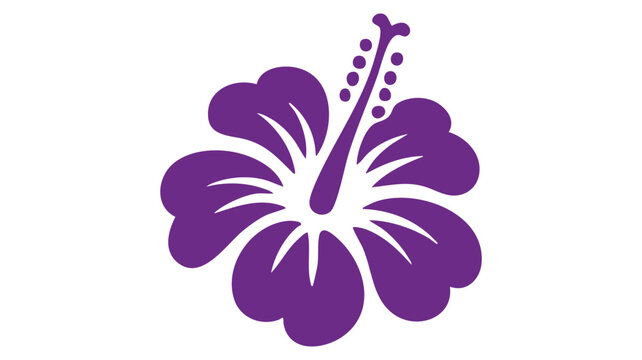 Vibrant purple hibiscus flower icon graphic for tropical and floral designs