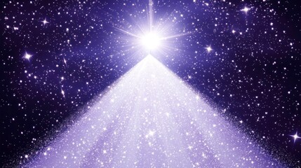 Naklejka premium Cosmic light beam piercing a starlit void