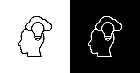 Brainstorm Cloud White Icon Set Design