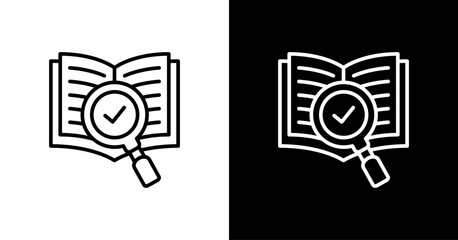 Research Book White Icon Set Design