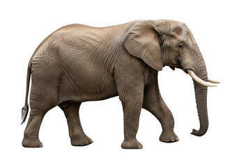 Obraz premium African elephant walking isolated on transparent background