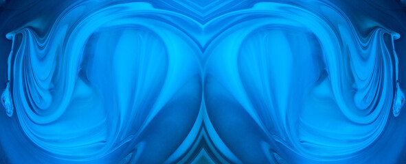 Mixed blue oil paint abstract background, close up view